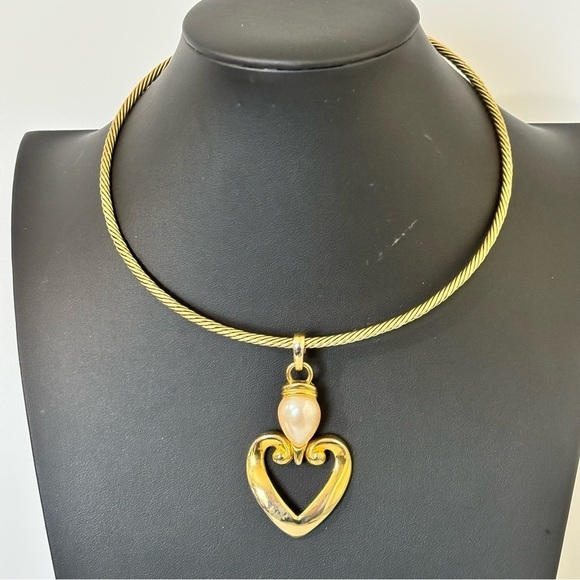 Premier Designs gold tone necklace with 2 pendants - Picture 2 of 7